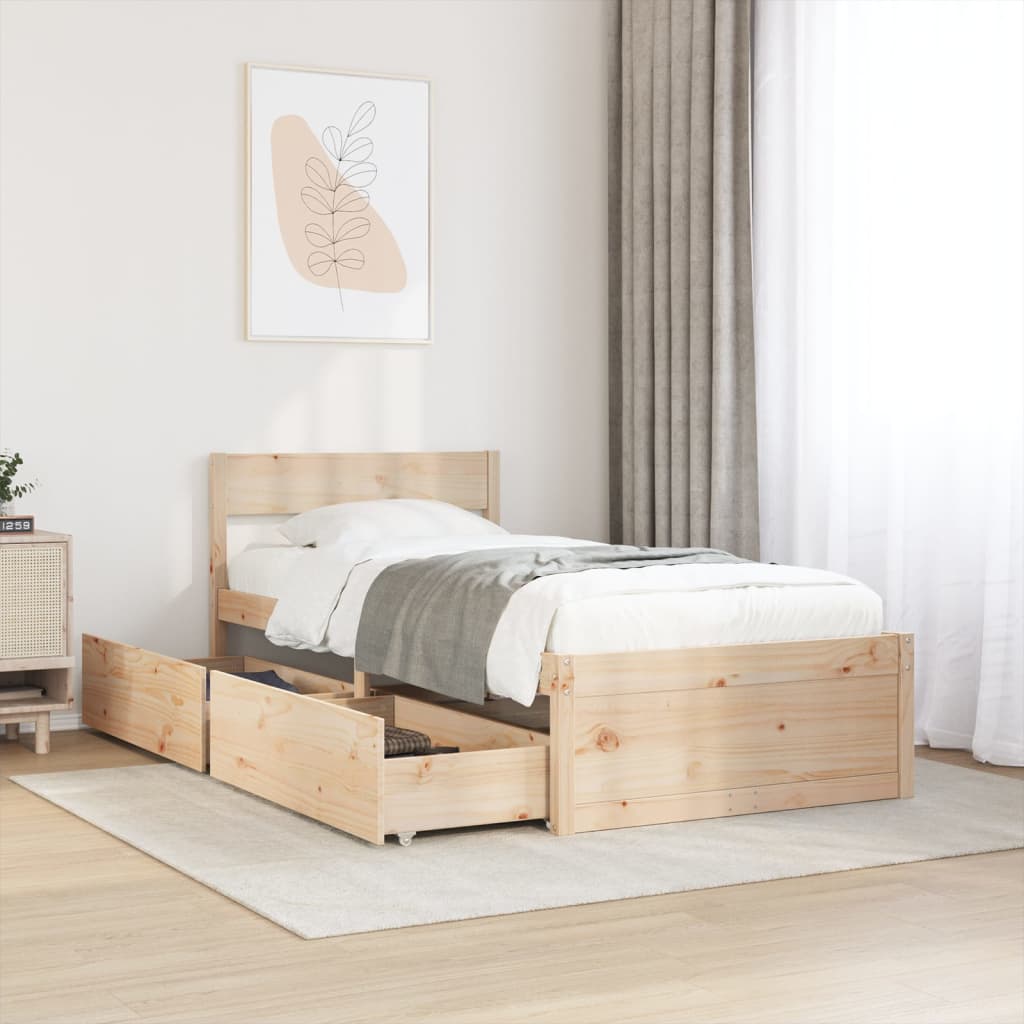Bedframe 100x200cm Solid Wood Pine - Decor Base