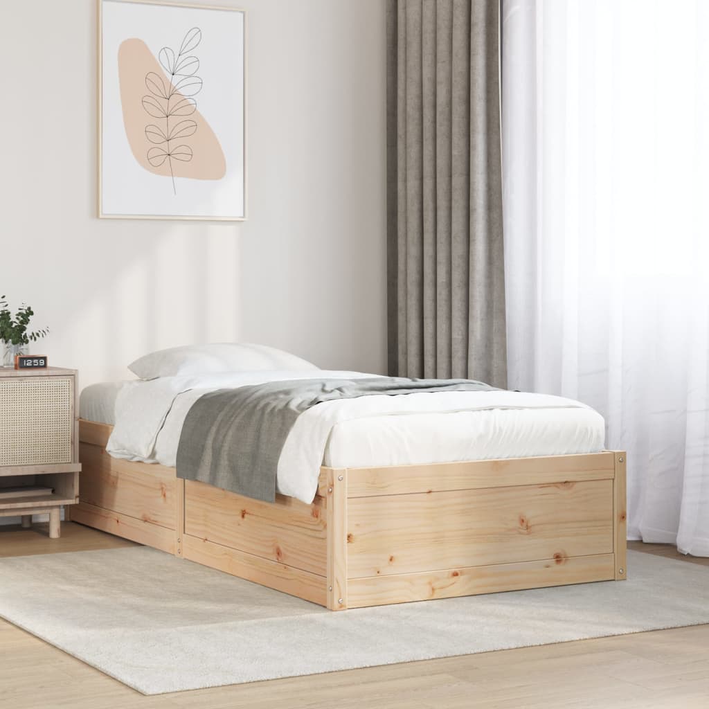 Bedframe 90x190cm Single Solid Wood Pine - Design Hut