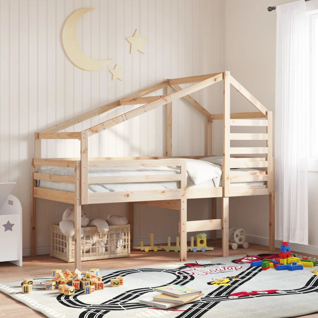 Kids' Bed Roof 198x97x113 cm Solid Wood Pine - Charlotte Dunes