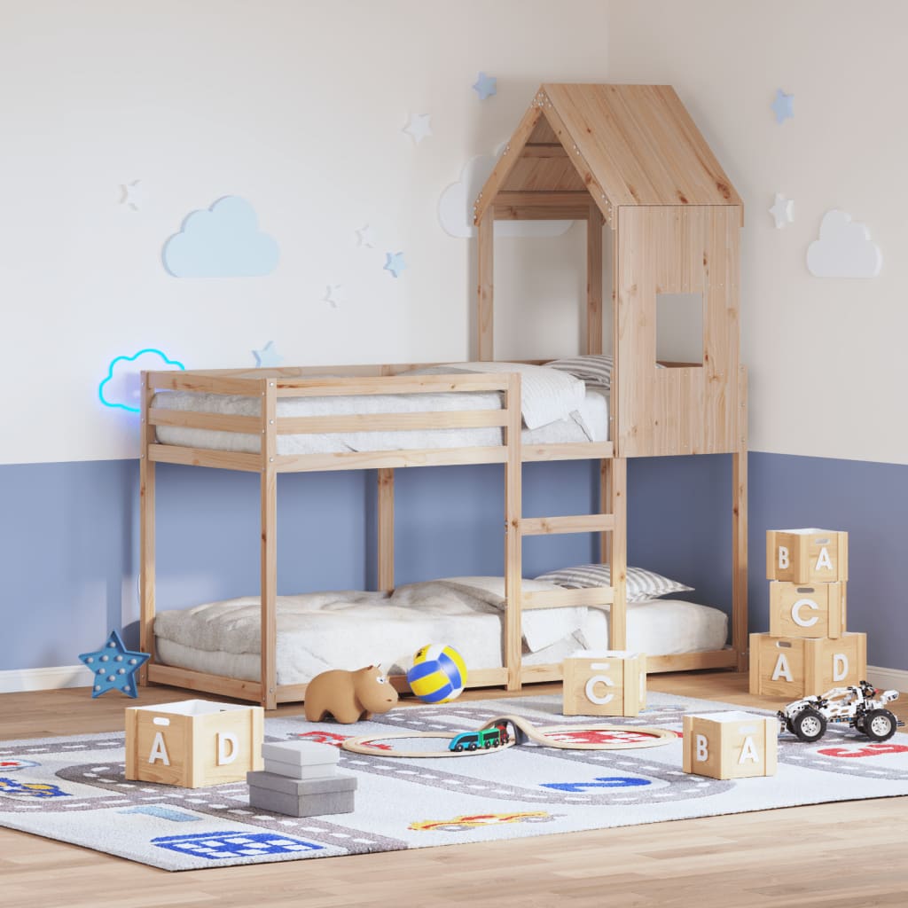 Kids' Bed Roof 60x89x134.5 cm Solid Wood Pine - Charlotte Dunes