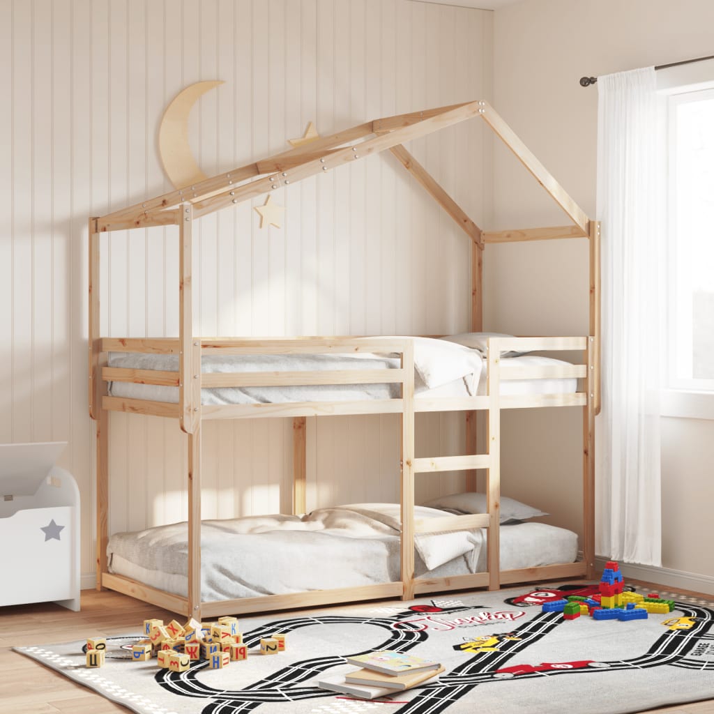 Kids' Bed Roof 213x95.5x144.5 cm Solid Wood Pine - Charlotte Dunes