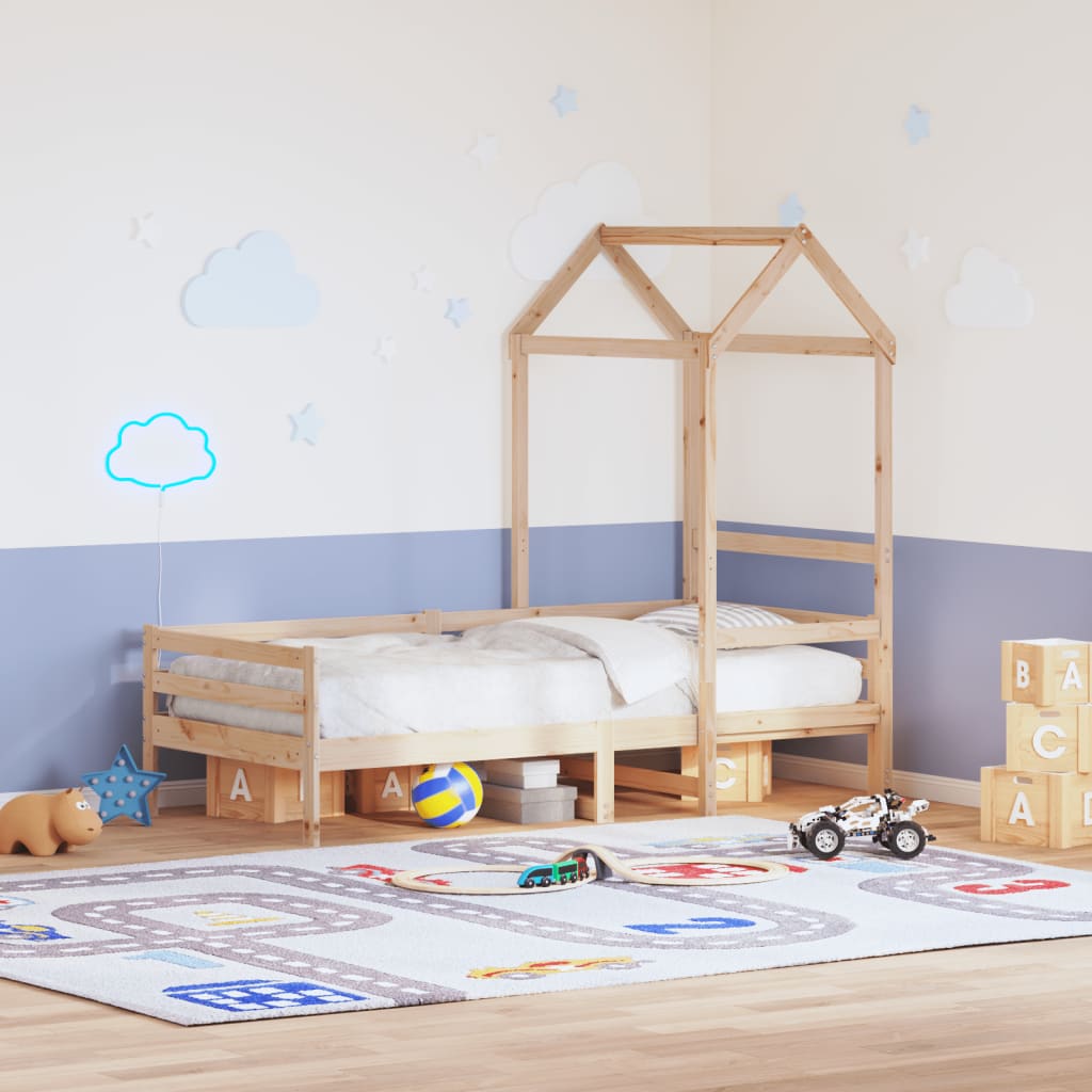 Kids' Bed Roof 118x70x176.5 cm Solid Wood Pine - Charlotte Dunes