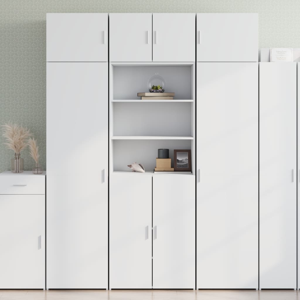 Highboard White 70x42.5x185 cm Engineered Wood - Charlotte Dunes