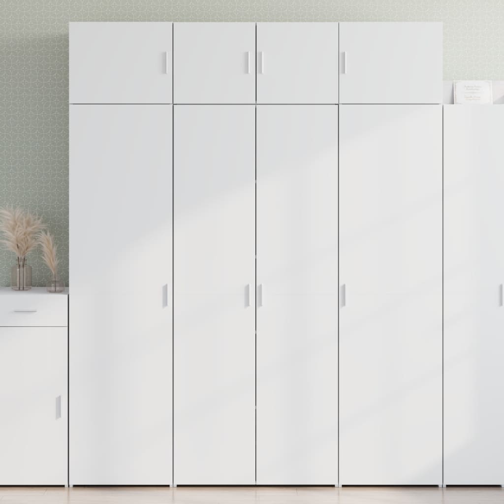 Highboard White 80x42.5x185 cm Engineered Wood - Discount Dealers