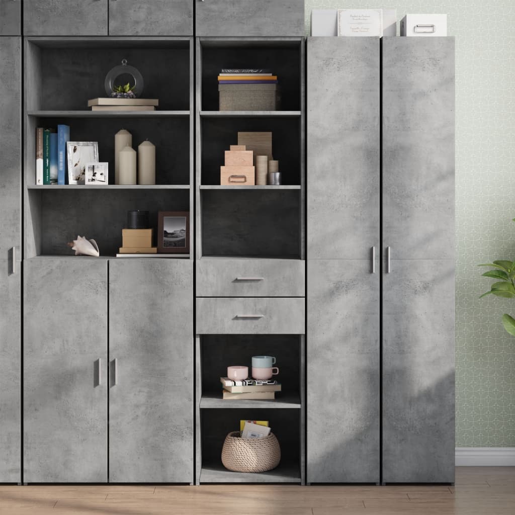 Highboard Concrete Grey 45x42.5x185 cm Engineered Wood - Charlotte Dunes