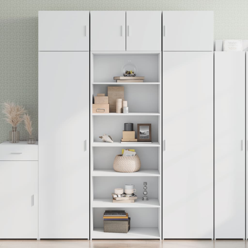 Highboard White 70x41x185 cm Engineered Wood - Charlotte Dunes