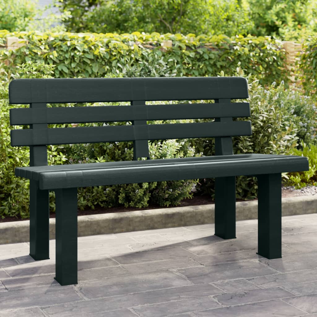Garden Bench Green 110x52x71 cm Polypropylene - Decor Base