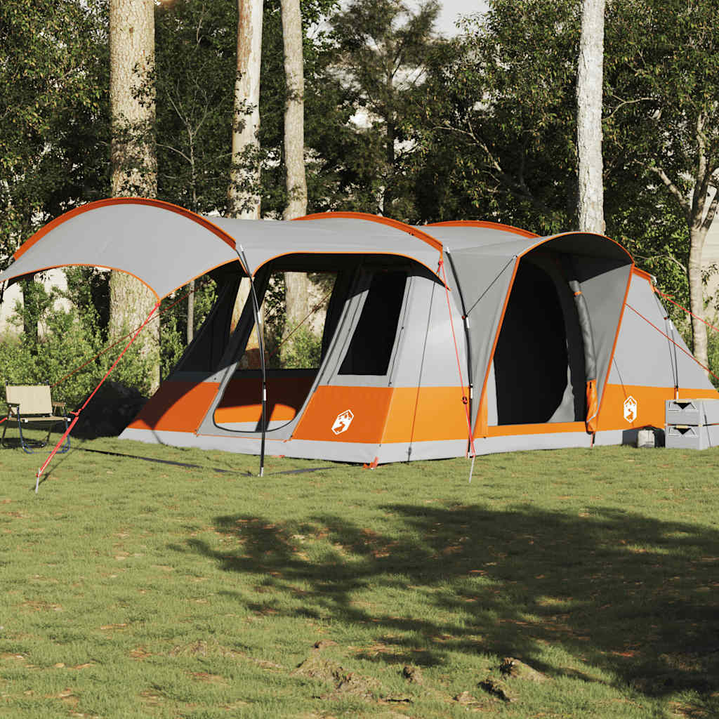 Camping Tent Tunnel 5-Person Grey and Orange Waterproof - Style and Chic