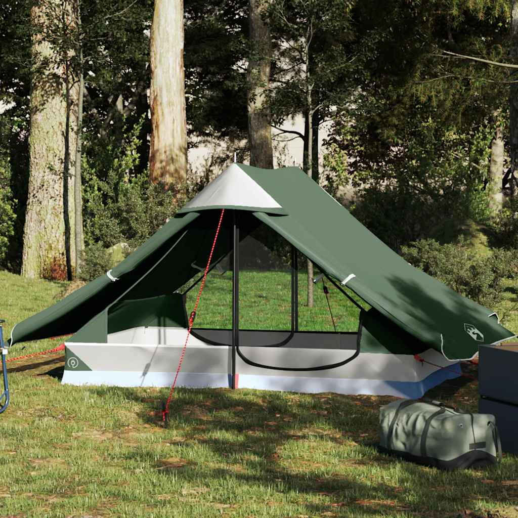 Camping Tent 2-Person Green Waterproof - vid-4009434 - Charlotte Dunes