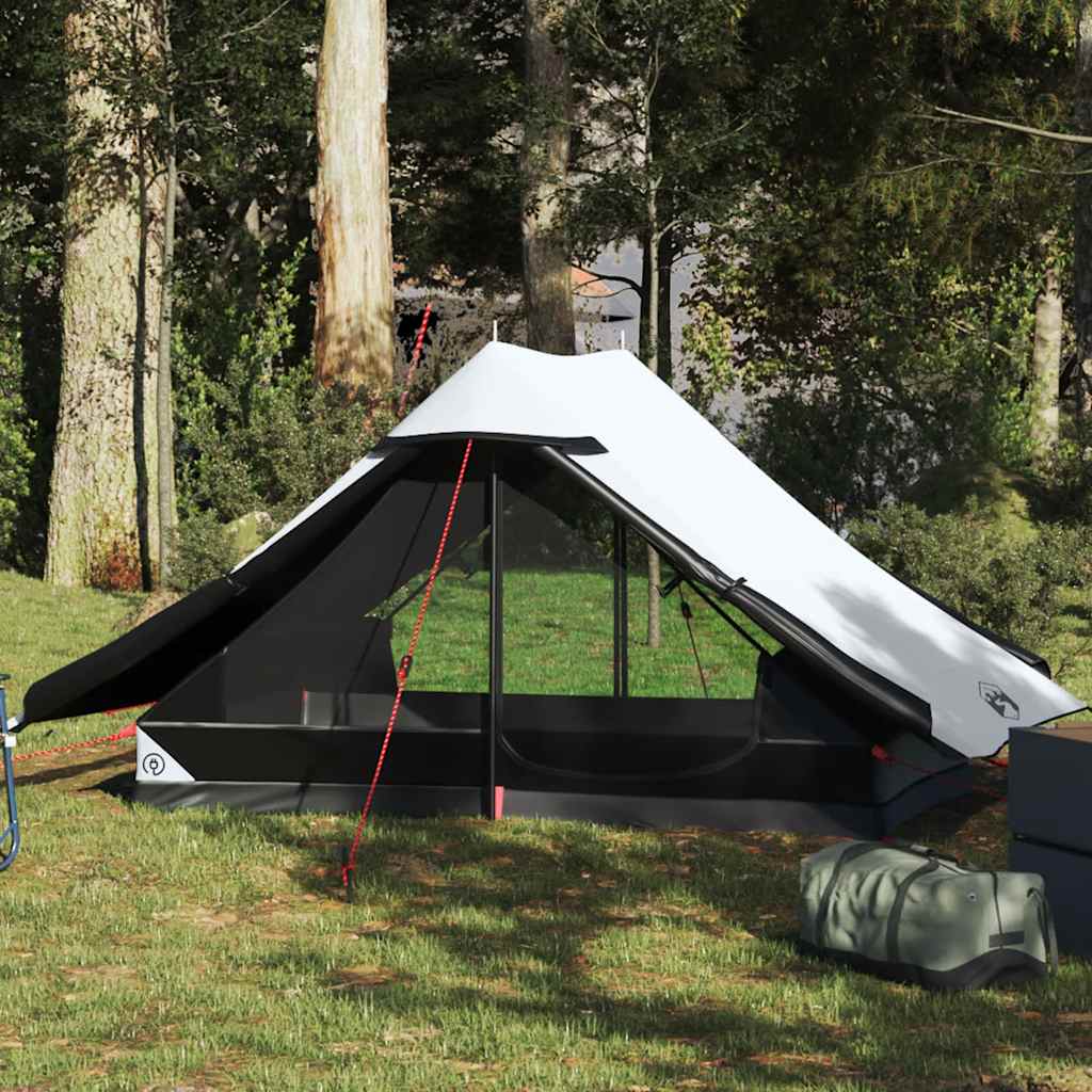 Camping Tent 2-Person White Blackout Fabric Waterproof - vid-4009437 - Charlotte Dunes