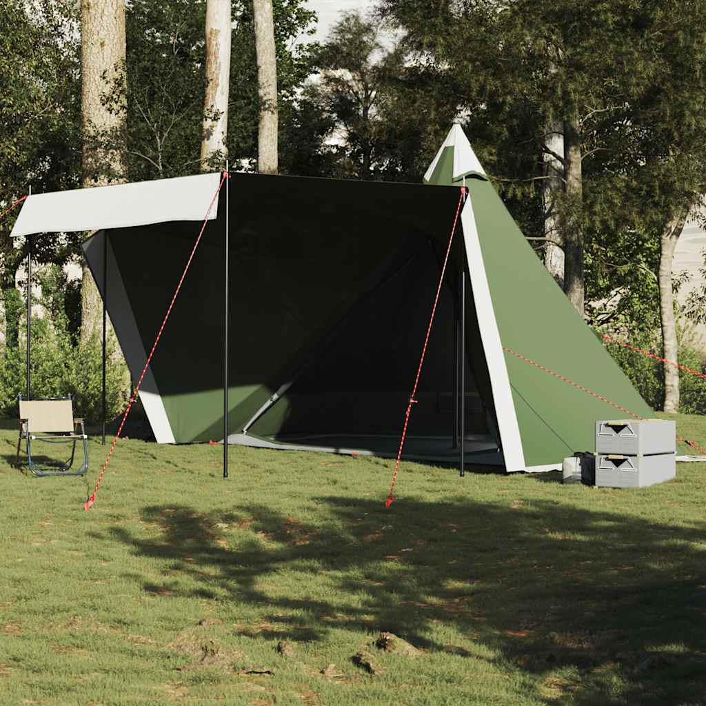 Family Tent Tipi 6-Person Green Waterproof - Sid & Sam