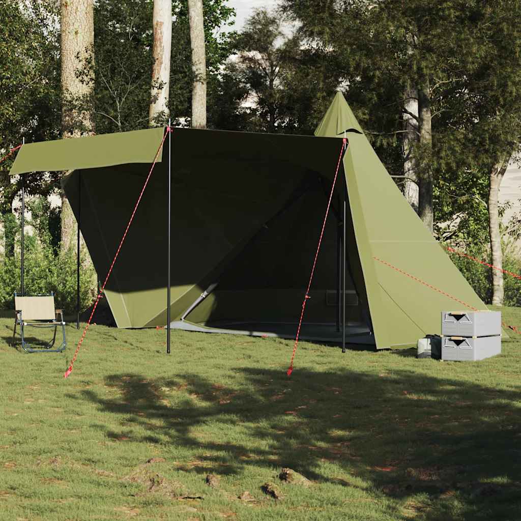 Family Tent Tipi 6-Person Olive Green Waterproof - Charlotte Dunes
