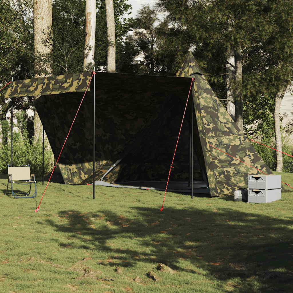 Family Tent Tipi 6-Person Camouflage Waterproof - Decor Base