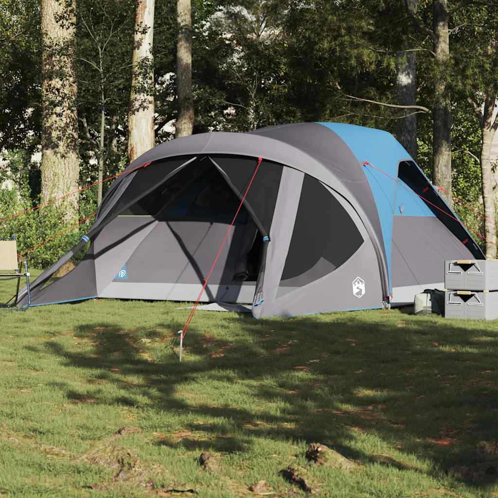 Family Tent Tunnel 6-Person Blue Waterproof - Direct Imports