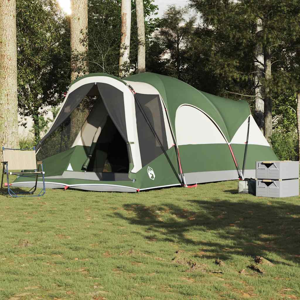 Family Tent Tunnel 8-Person Green Waterproof - Decor Base