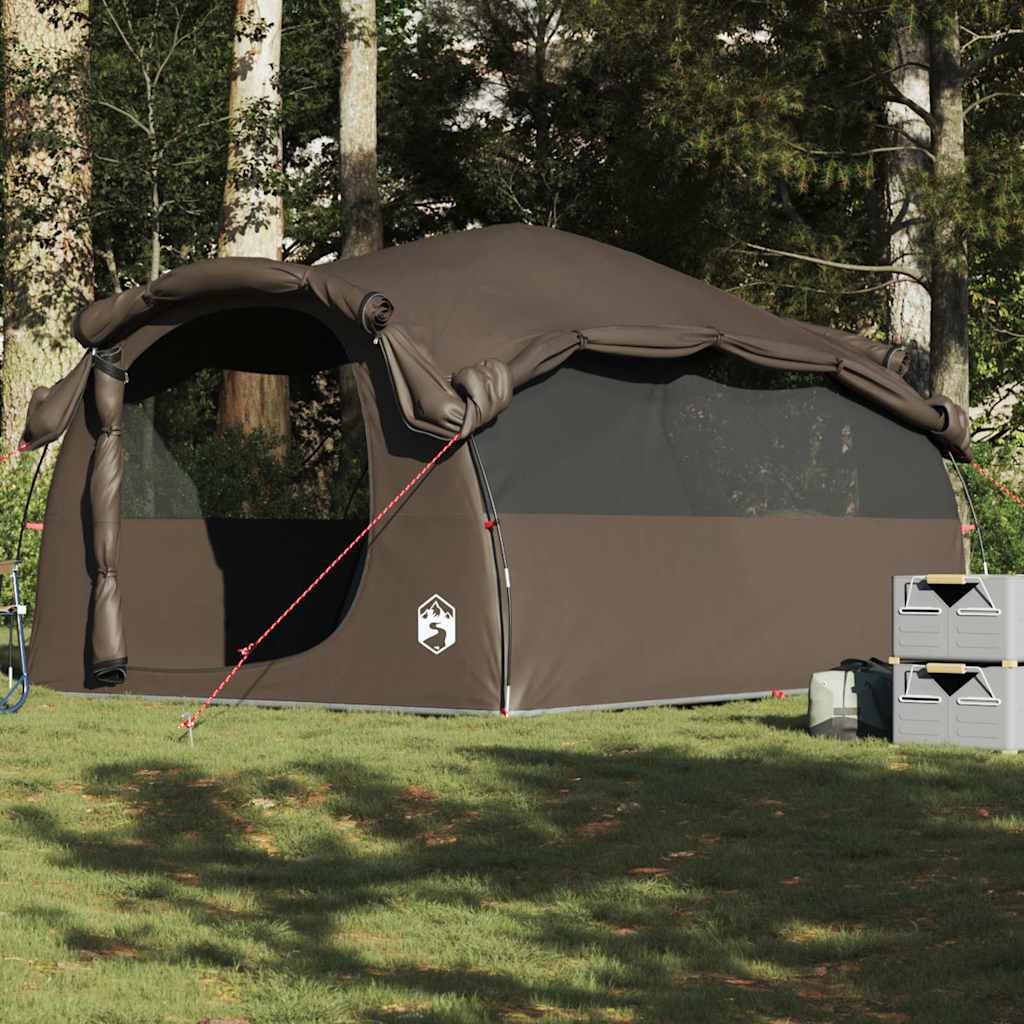 Family Tent Tunnel 6-Person Brown Waterproof - Decor Base