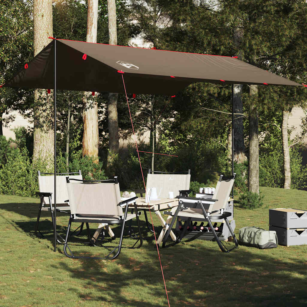 Camping Tarp Brown 306x306 cm Waterproof - All Things Good