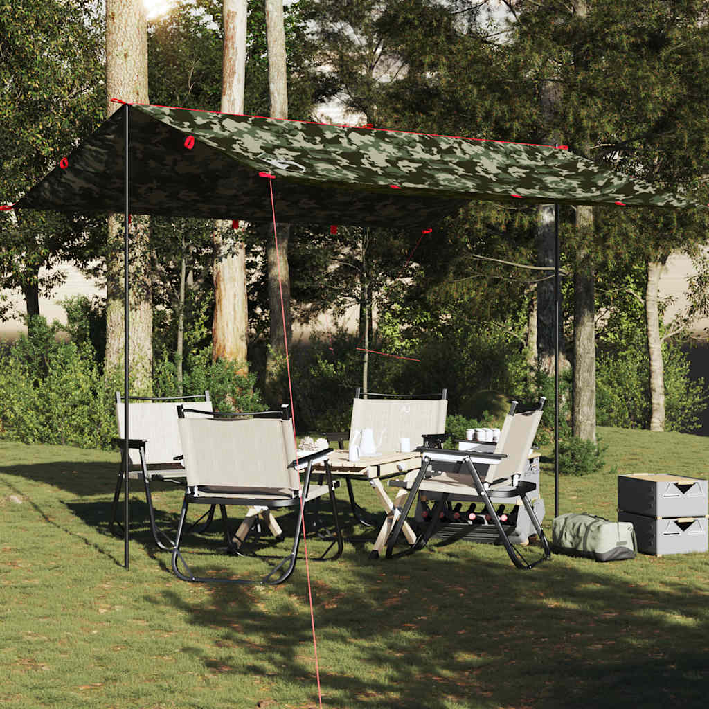 Camping Tarp Camouflage 366x306 cm Waterproof - Direct Imports