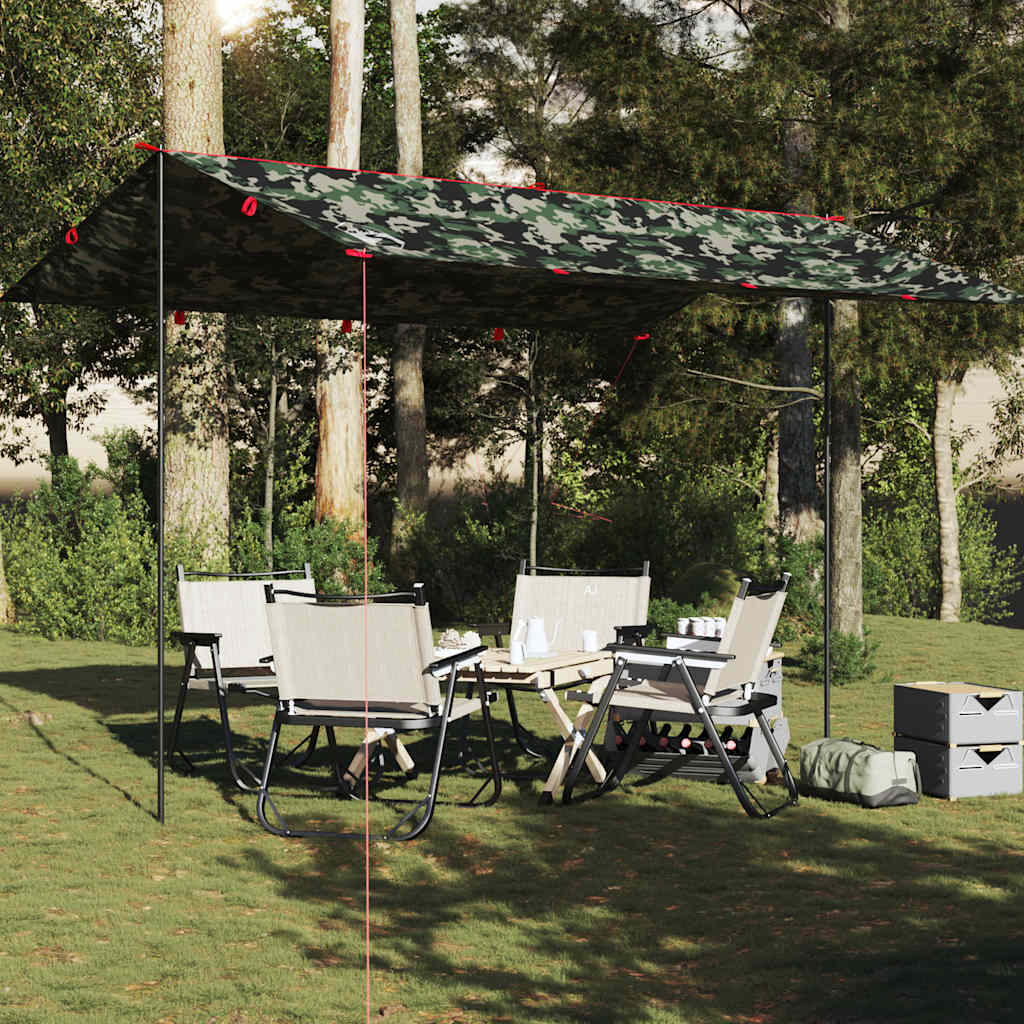 Camping Tarp Camouflage 406x306 cm Waterproof - Sid & Sam