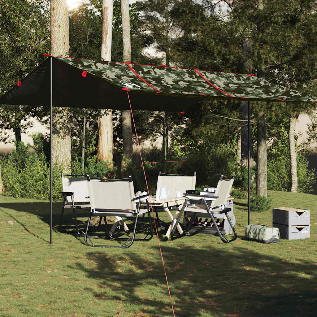 Camping Tarp Camouflage 451x420 cm Waterproof - R and M Furniture