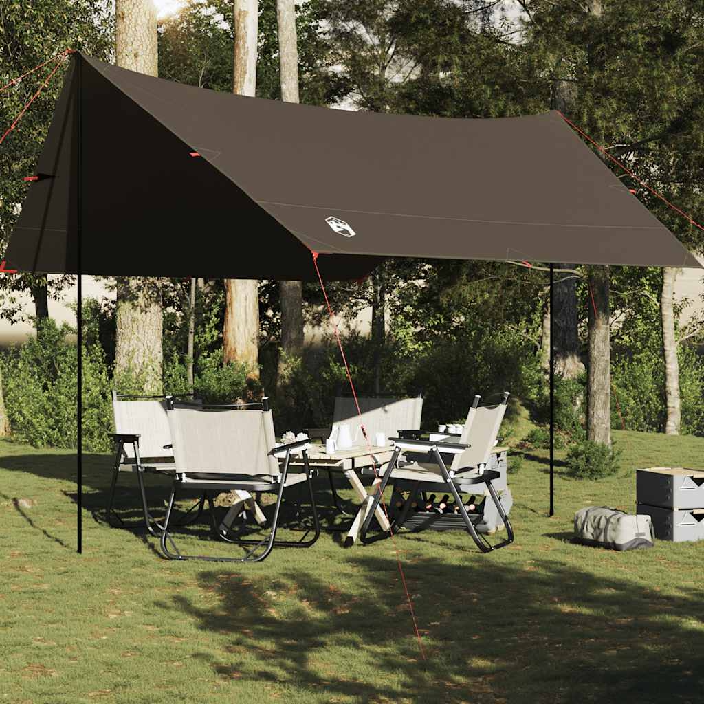Camping Tarp Brown 438x376x212 cm Waterproof - The Home Maker