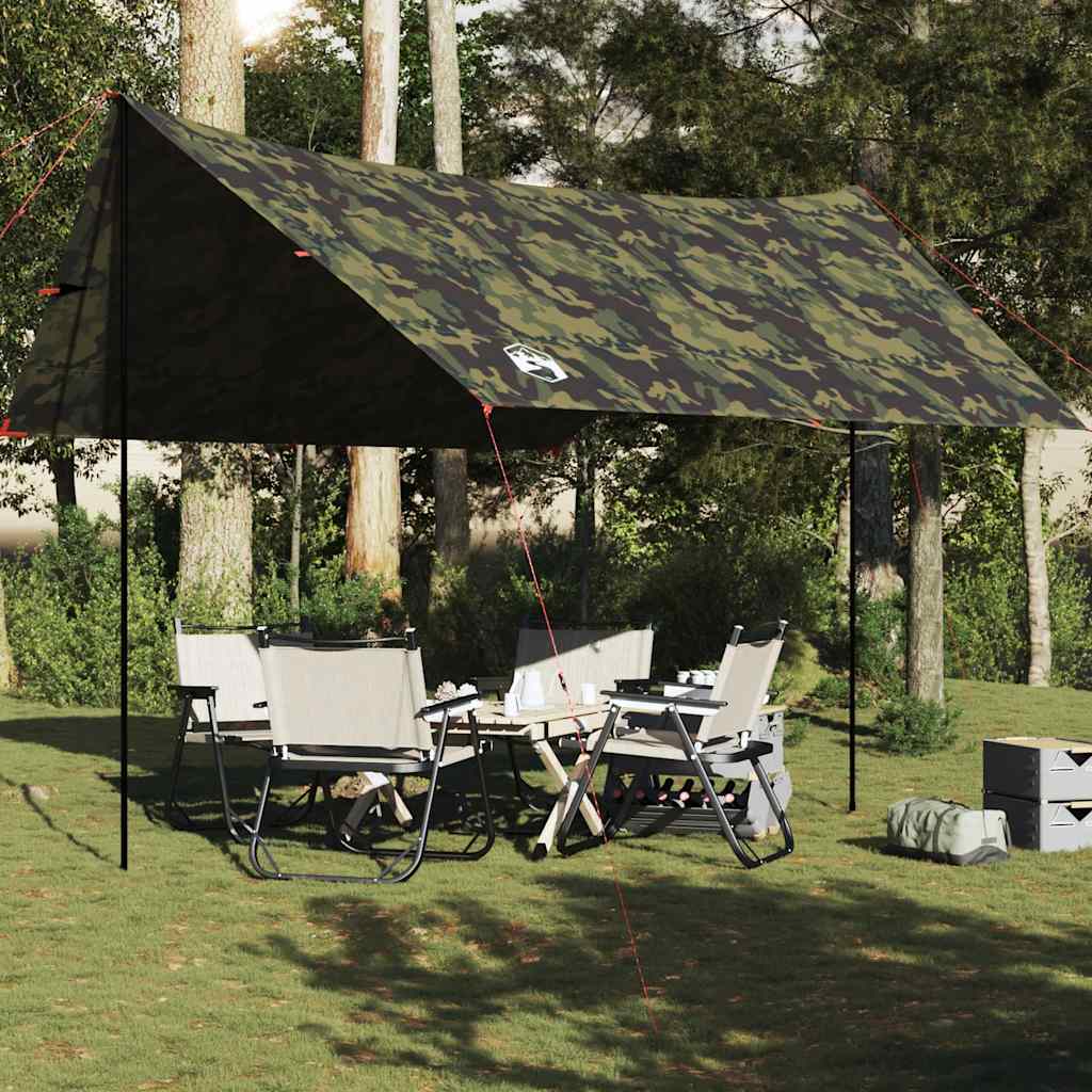 Camping Tarp Camouflage 438x376x212 cm Waterproof - Merlin Deals
