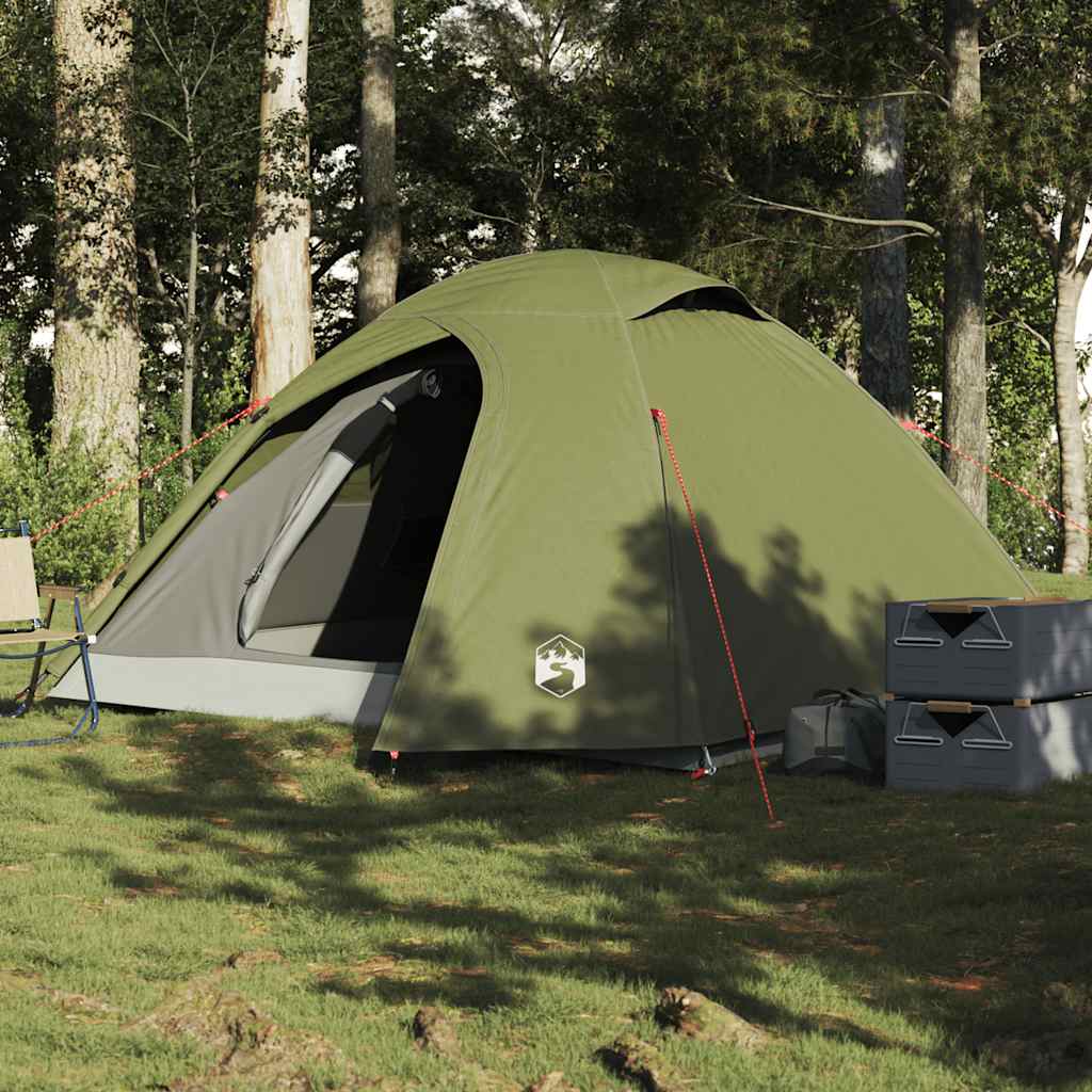 Camping Tent Dome 3-Person Olive Green Waterproof - Brittle & Co