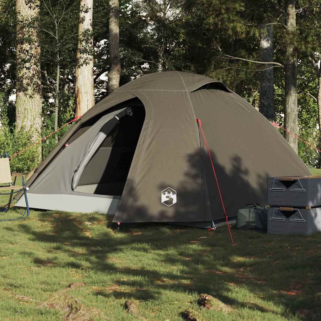 Camping Tent Dome 4-Person Brown Waterproof - Unbeatable Bargains