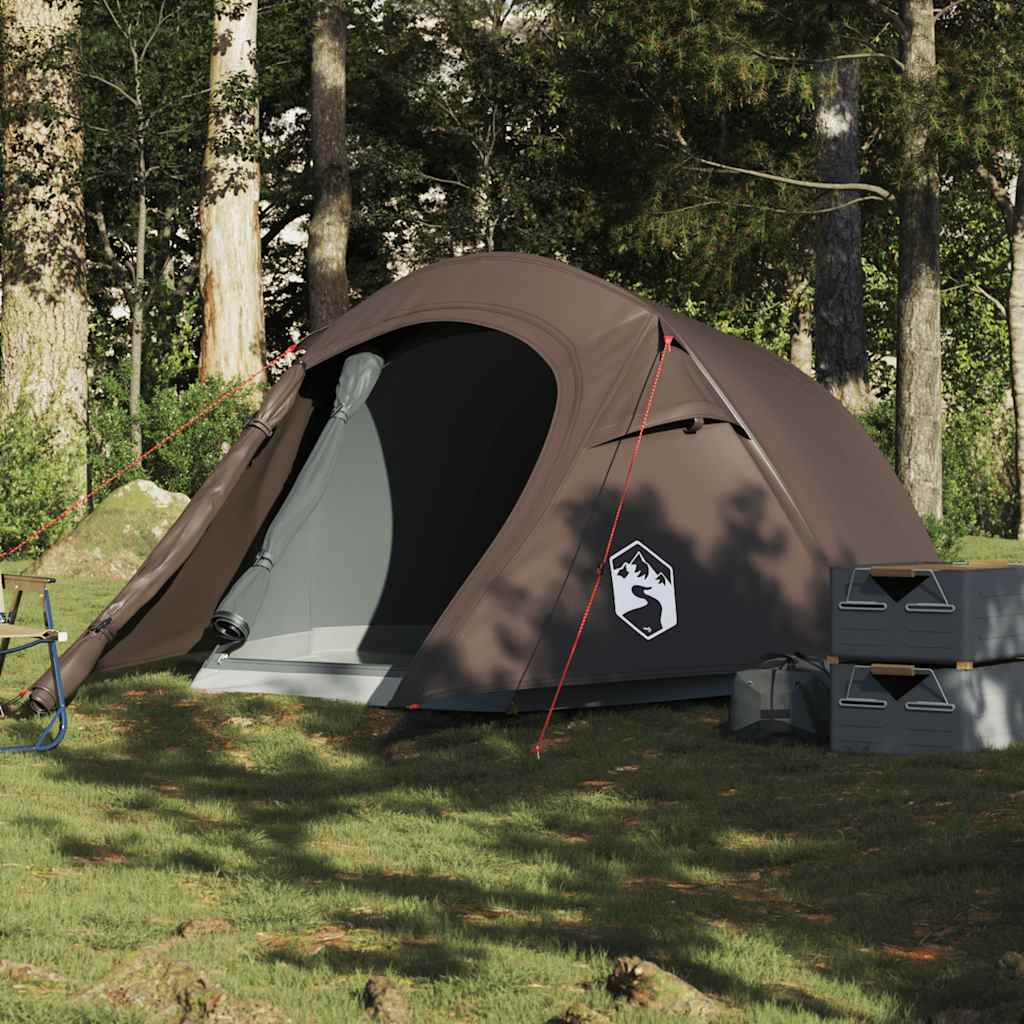 Camping Tent Tunnel 3-Person Brown Waterproof - Discount Dealers