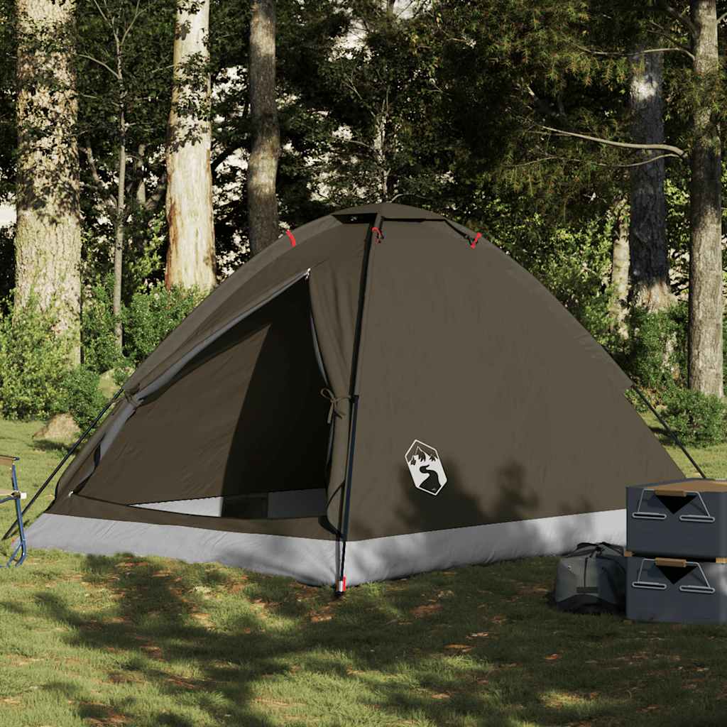 Camping Tent Dome 4-Person Brown Waterproof - Merlin Deals