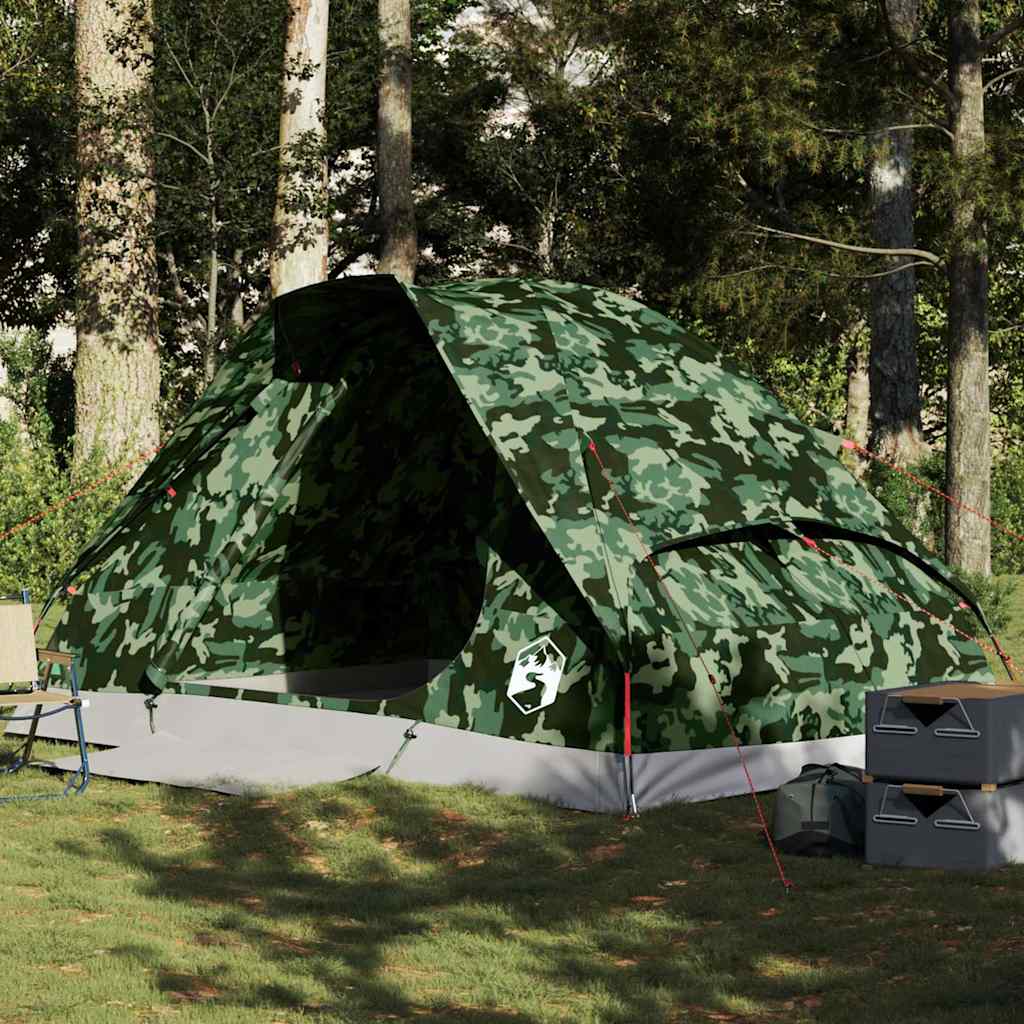 Camping Tent Dome 4-Person Camouflage Waterproof - Decor Base