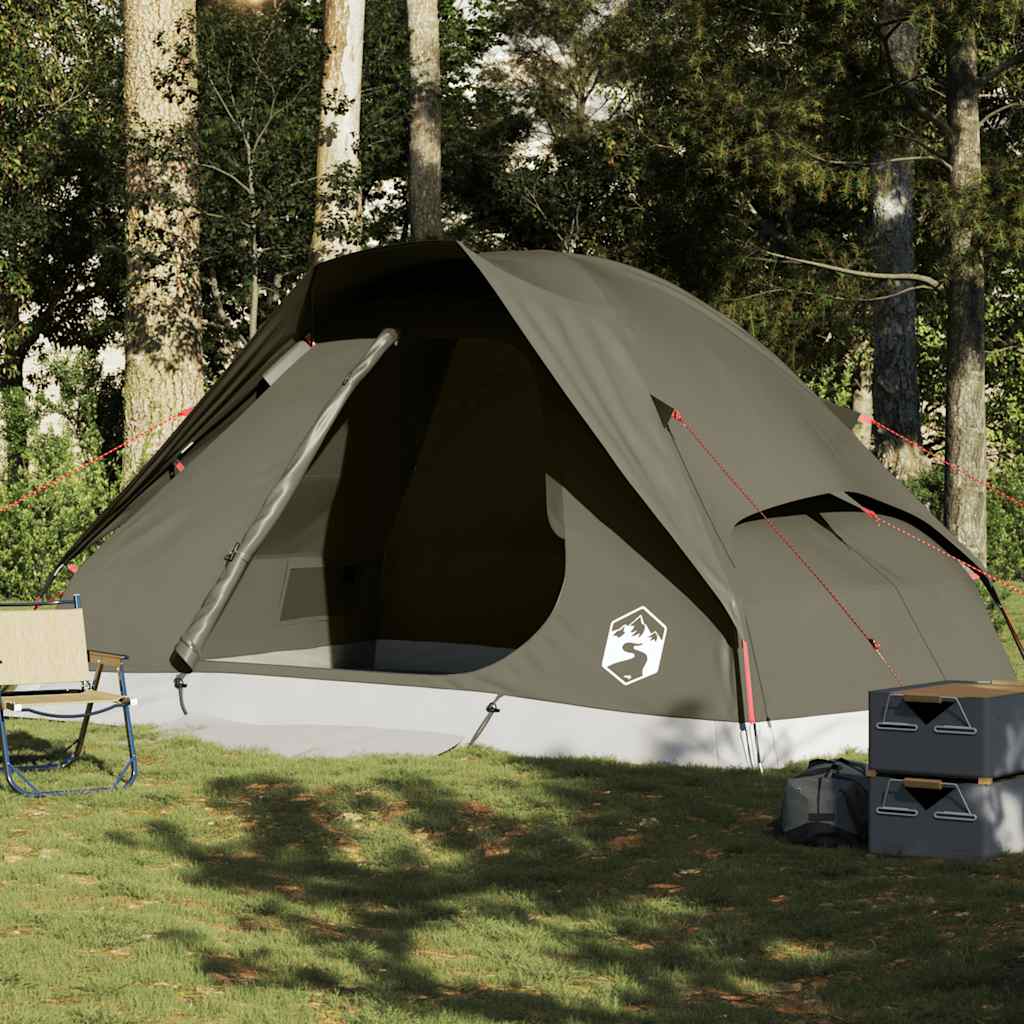 Family Tent Dome 6-Person Brown Waterproof - Merlin Deals