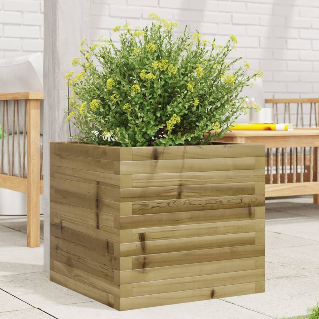 Garden Planter 50x50x45.5 cm Impregnated Wood Pine - Design Hut