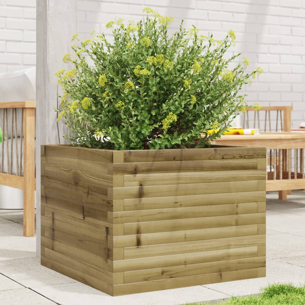 Garden Planter 60x60x45.5 cm Impregnated Wood Pine - Design Hut