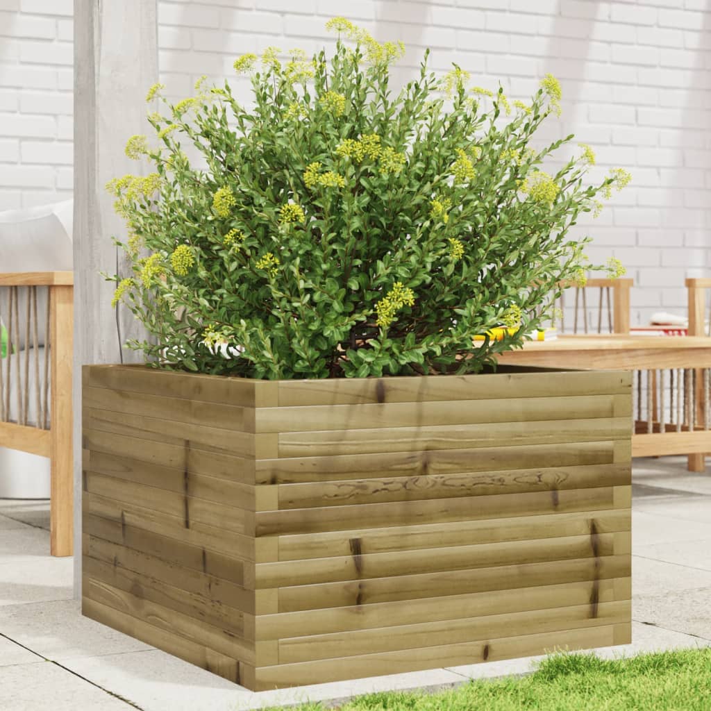 Garden Planter 70x70x45.5 cm Impregnated Wood Pine - Design Hut