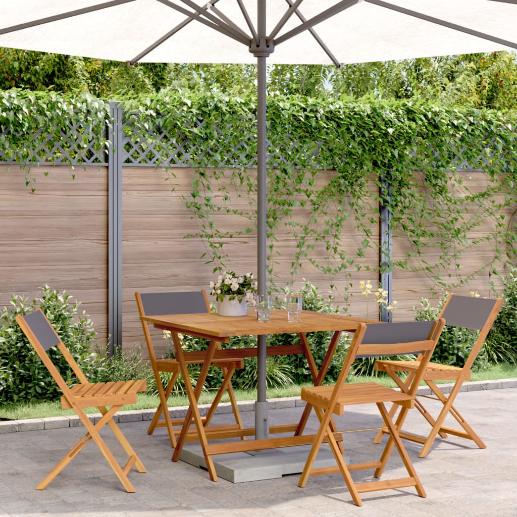 5 Piece Garden Dining Set Anthracite Fabric and Solid Wood - Merkel Designers