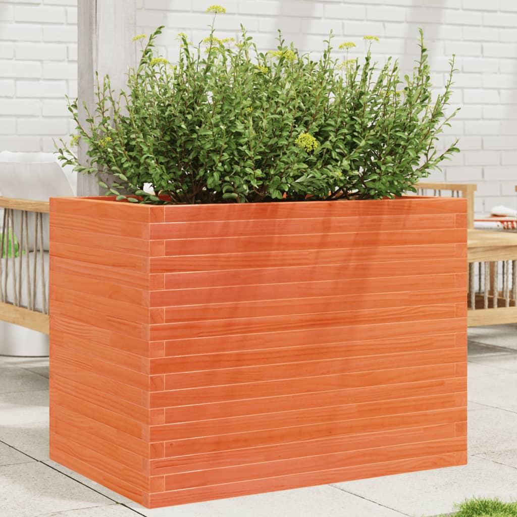 Garden Planter Wax Brown 90x60x68.5 cm Solid Wood Pine - Discount Dealers
