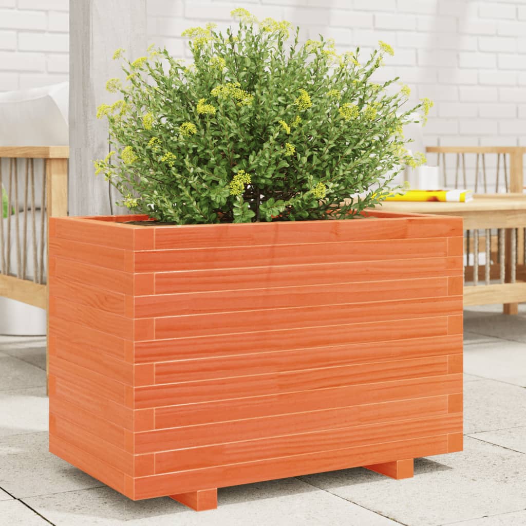 Garden Planter Wax Brown 70x40x49.5 cm Solid Wood Pine - Discount Dealers