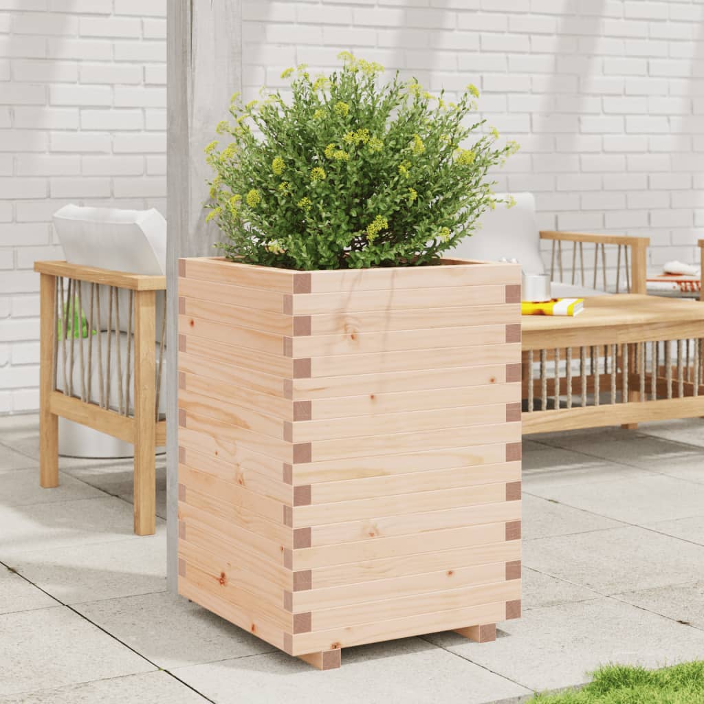 Garden Planter 50x50x72.5 cm Solid Wood Pine - Decor Base