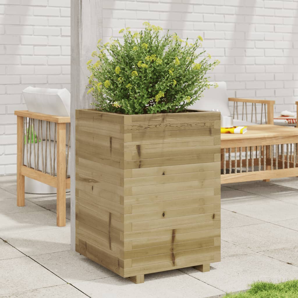 Garden Planter 50x50x72.5 cm Impregnated Wood Pine - Decor Base