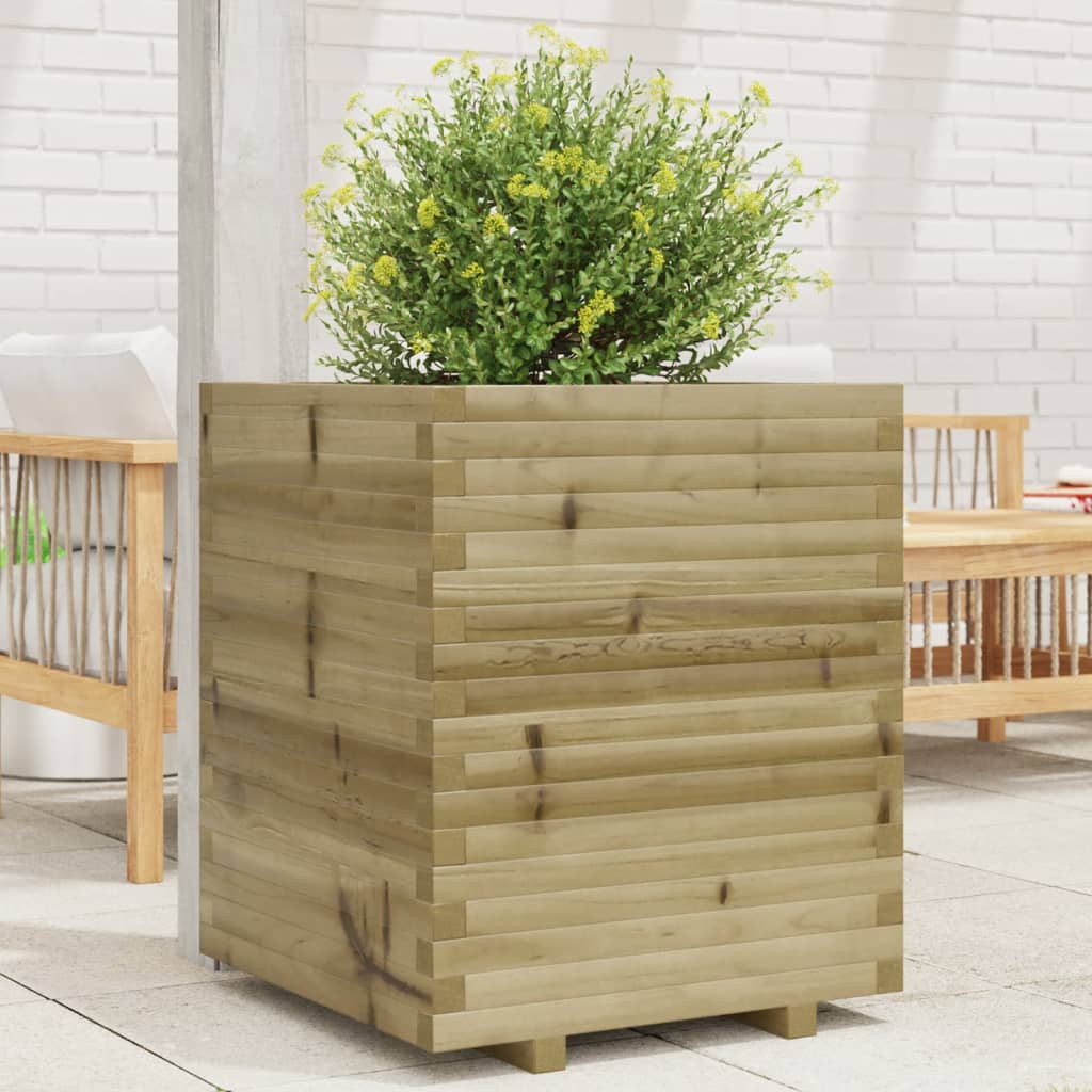 Garden Planter 60x60x72 cm Impregnated Wood Pine - Decor Base