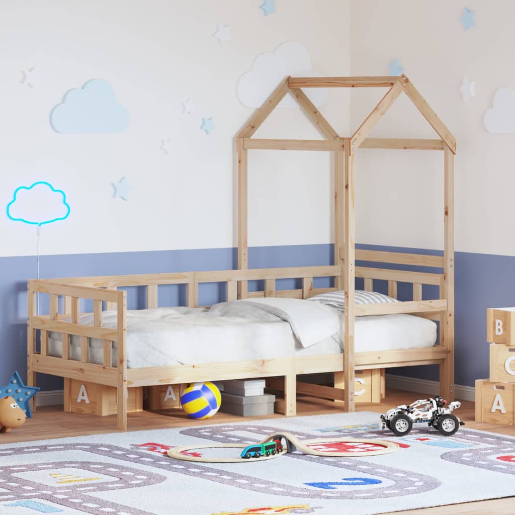Daybed with Roof 80x200cm Solid Wood - The Home Maker