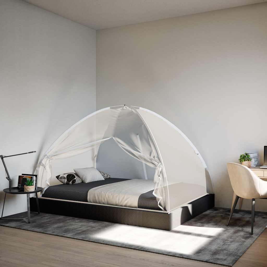 Mosquito Net Mongolia with Doors 220 Mesh White 200x120x130 cm - Charlotte Dunes