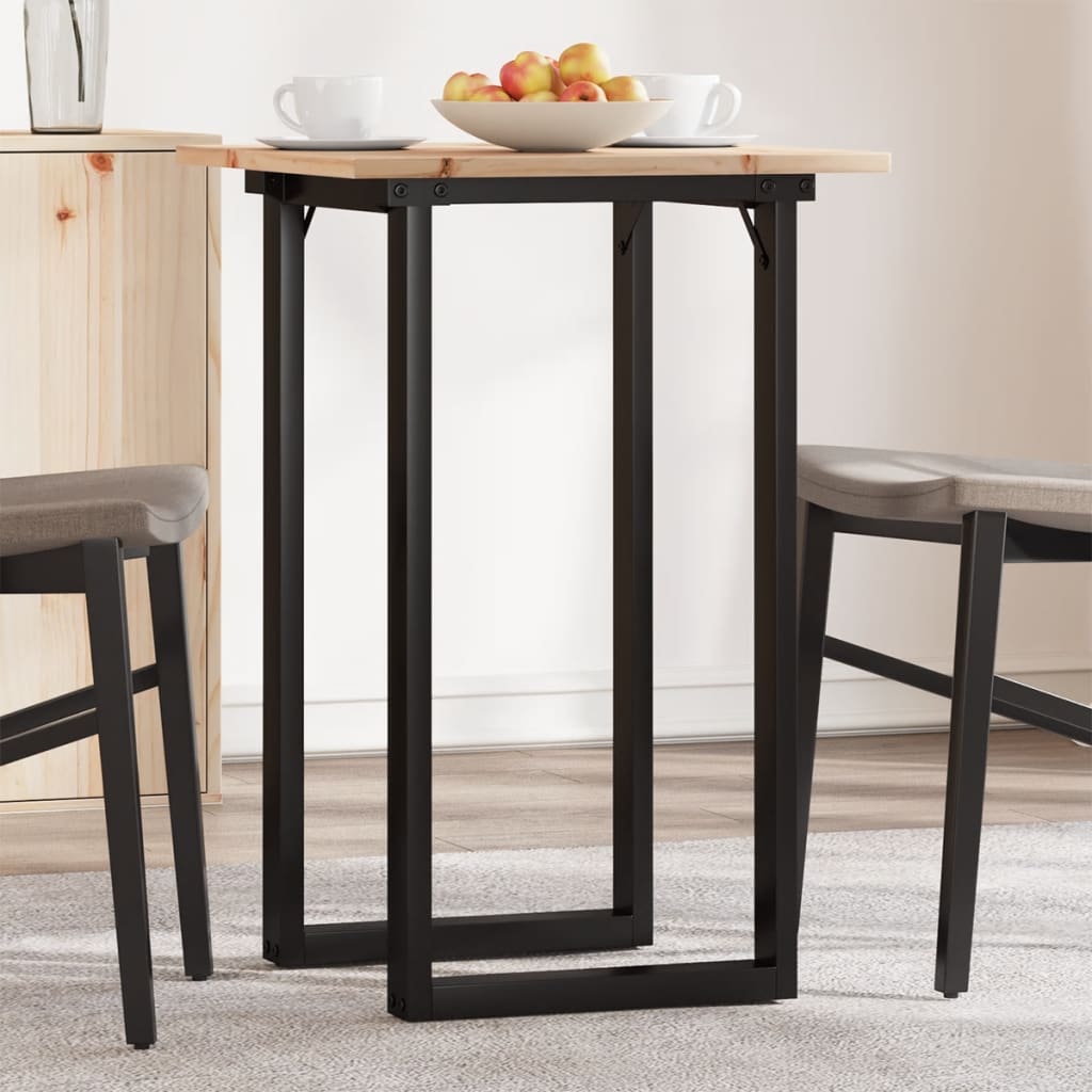 Dining Table O-Frame 50x50x75 cm Solid Wood Pine and Steel - Casper Homes