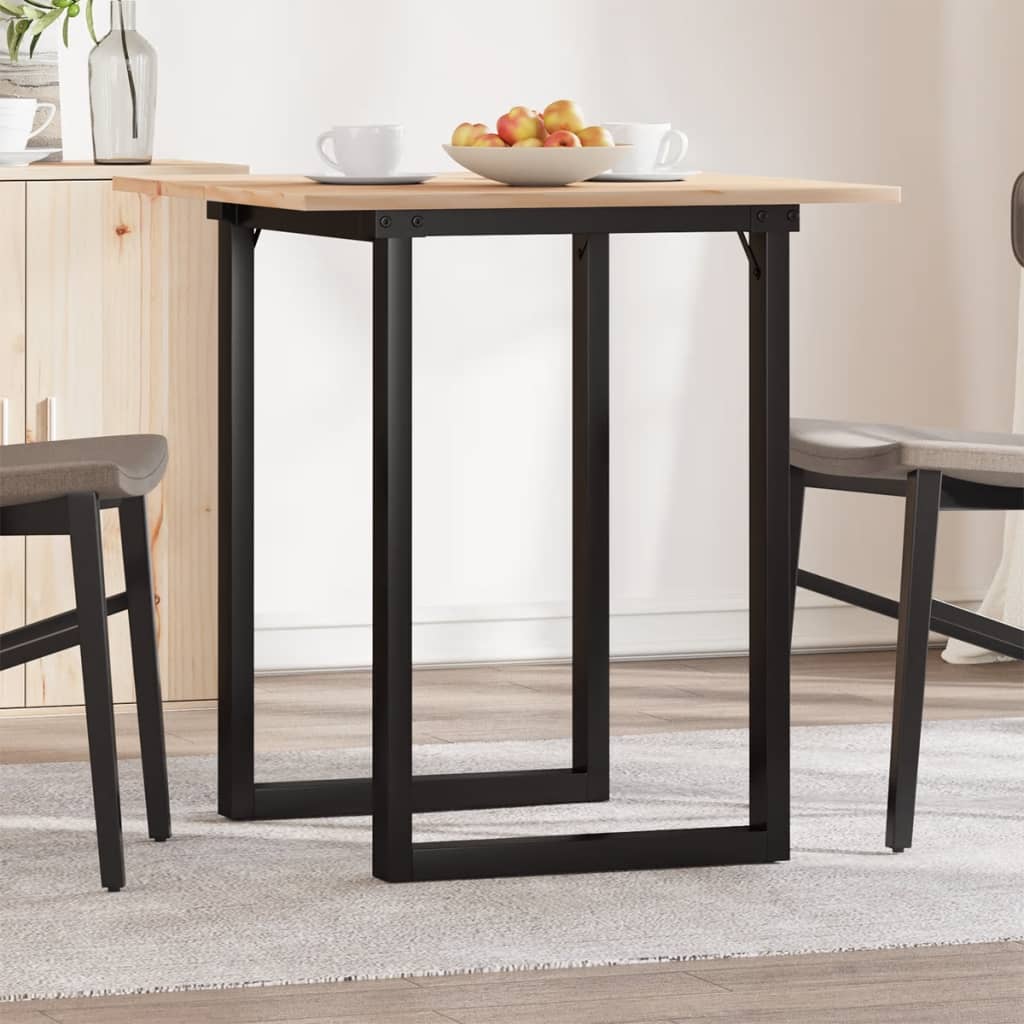 Dining Table O-Frame 60x60x75 cm Solid Wood Pine and Steel - Charlotte Dunes