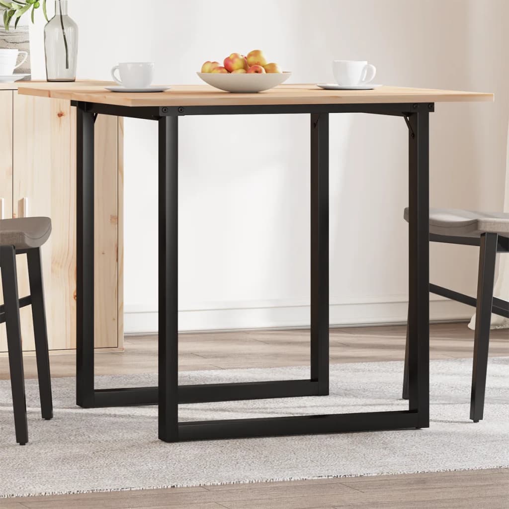 Dining Table O-Frame 90x90x75 cm Solid Wood Pine and Steel - Merlin Deals
