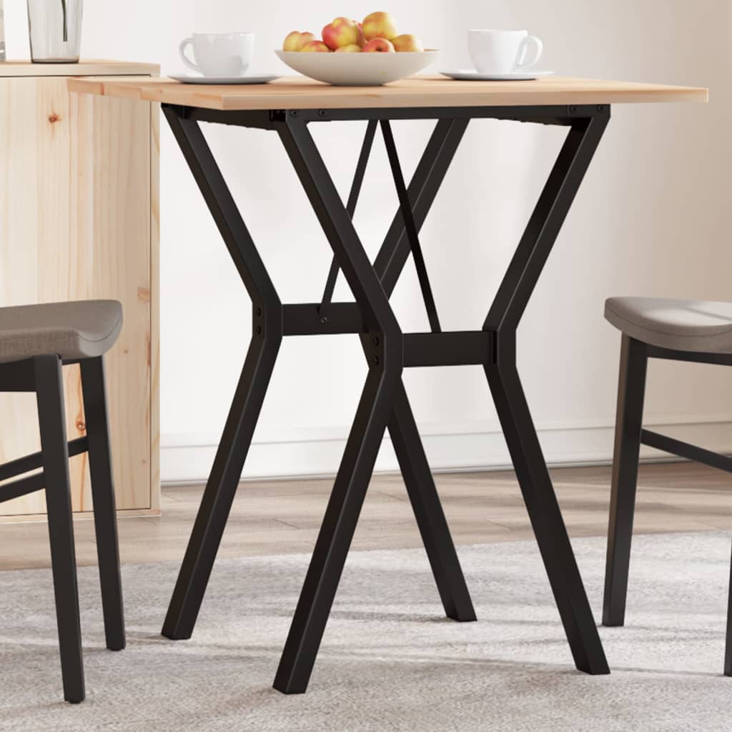 Dining Table Y-Frame 60x60x75 cm Solid Wood Pine and Steel - Decor Base
