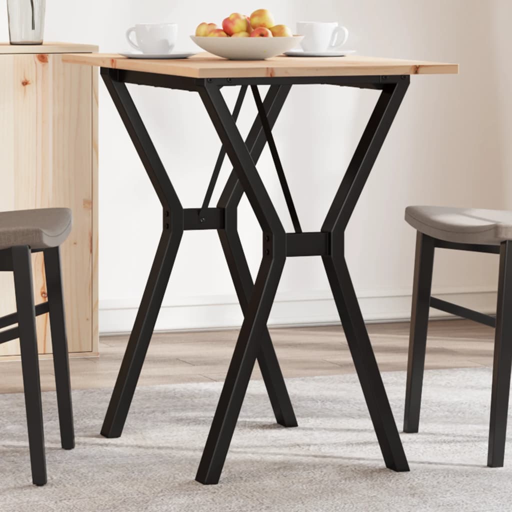 Dining Table Y-Frame 80x50x75 cm Solid Wood Pine and Steel - Discount Dealers