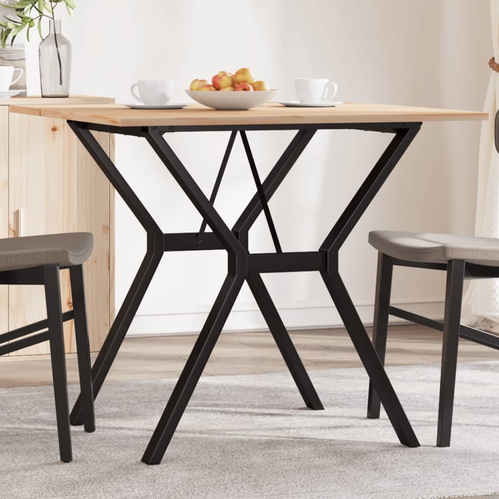 Dining Table Y-Frame 80x80x75 cm Solid Wood Pine and Steel - Decor Base