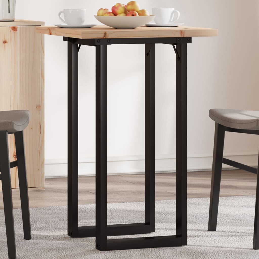 Dining Table O-Frame 50x50x75.5 cm Solid Wood Pine and Steel - Sid & Sam